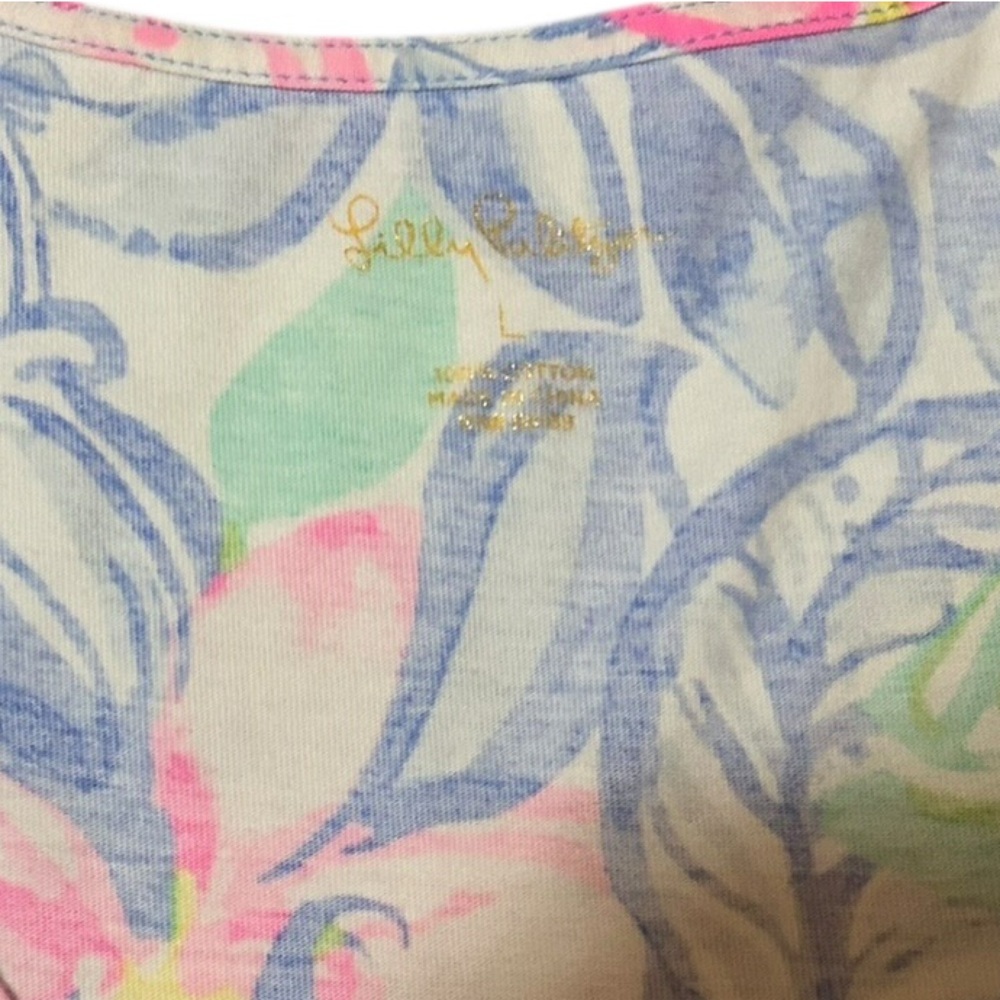 Lilly Pulitzer Rejina Floral Short Sleeve Ruffle Dress Multi Color Havana - Picture 5 of 5